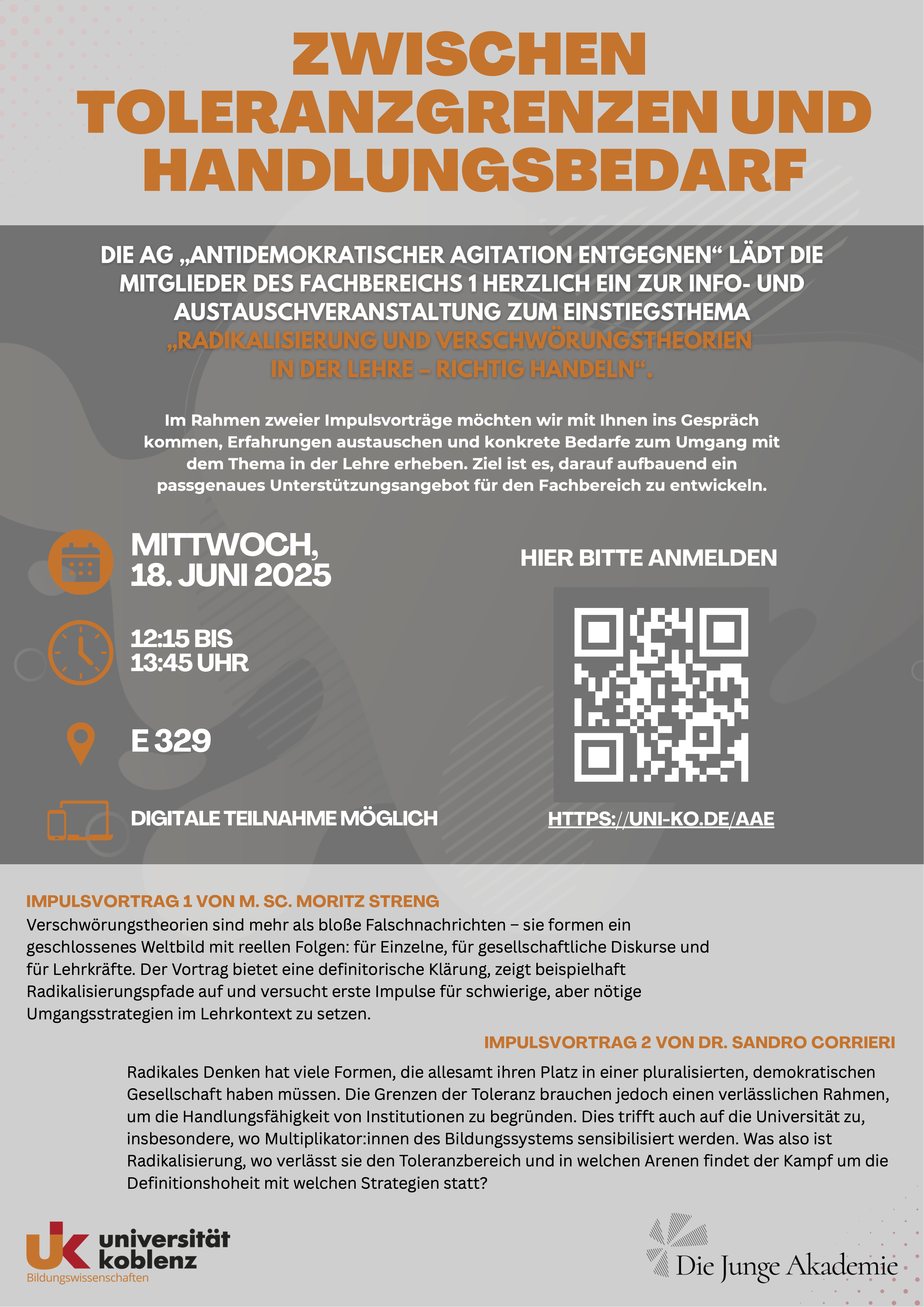 Plakat: Zwischen Toleranzgrenzen und Handlungsbedarf